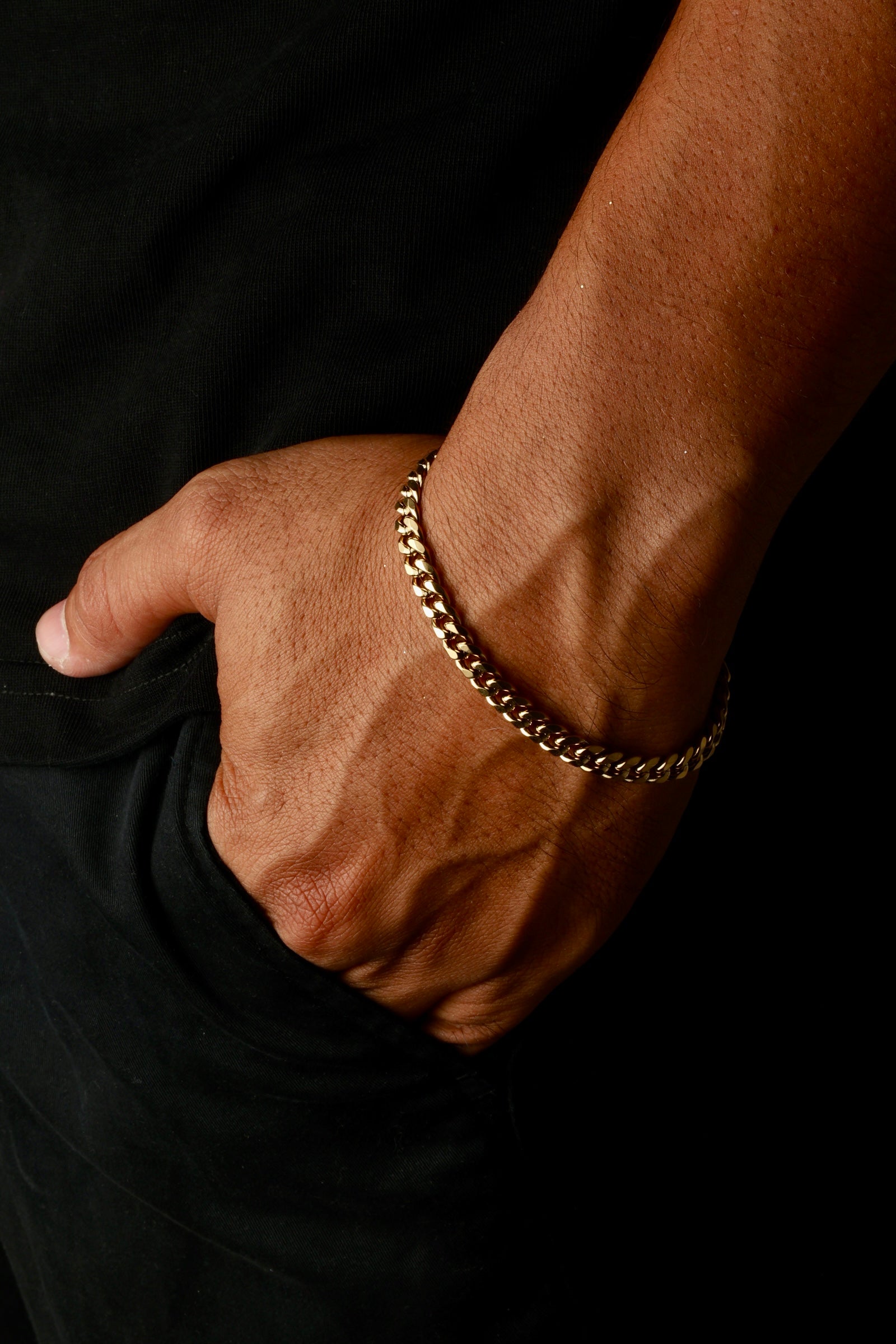 Pulsera Cubana Oro Laminado 18K - Hombre
