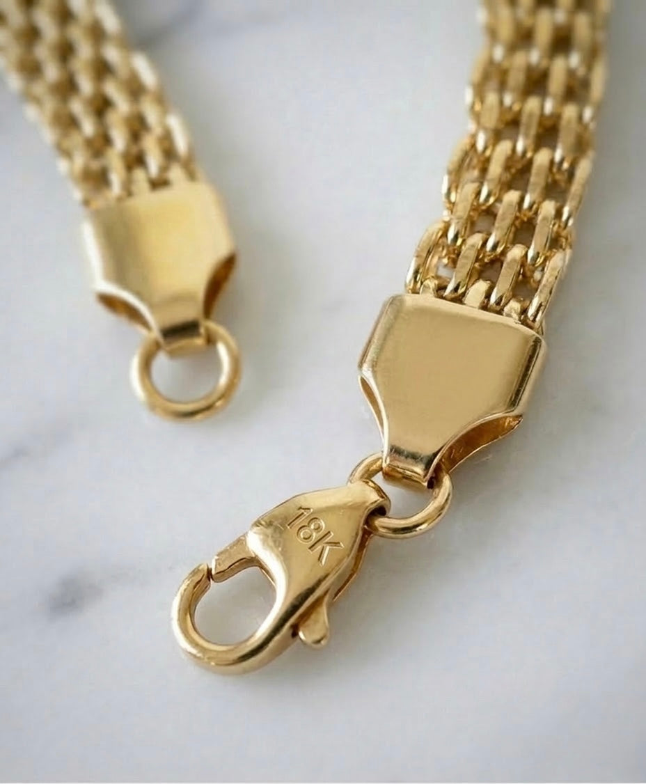 Combo Chinesca: cadena y pulsera en Oro Laminado de 18k