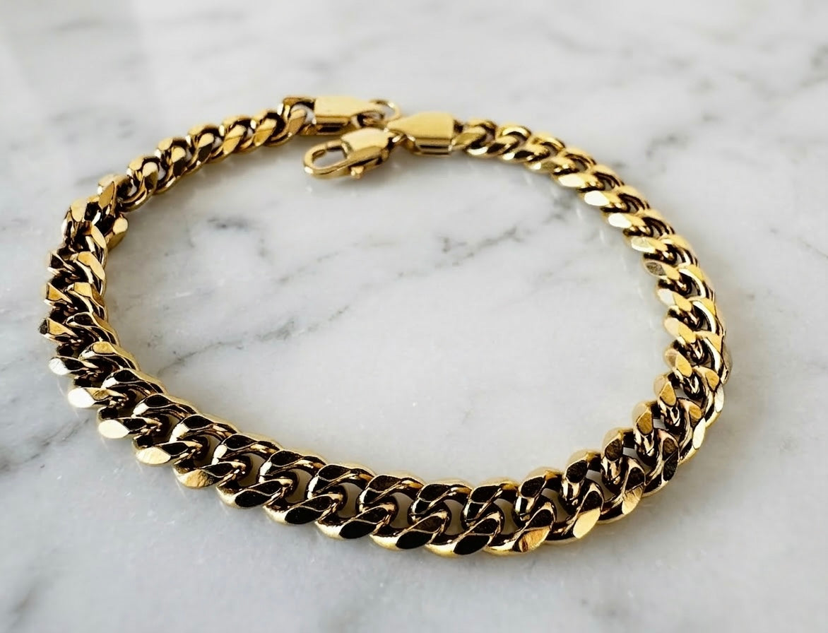 Pulsera Cubana Oro Laminado 18K - Hombre