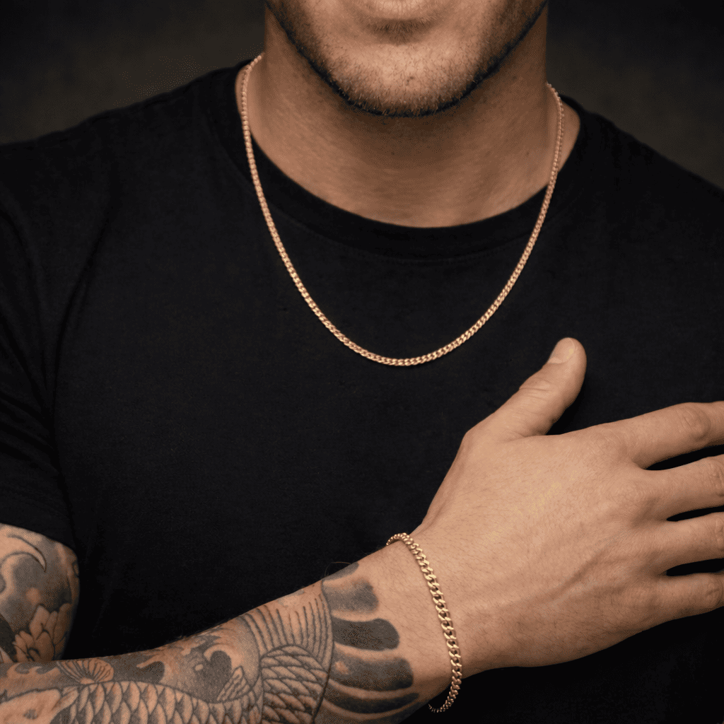 Combo Cubana: cadena y pulsera en Oro Laminado 18k